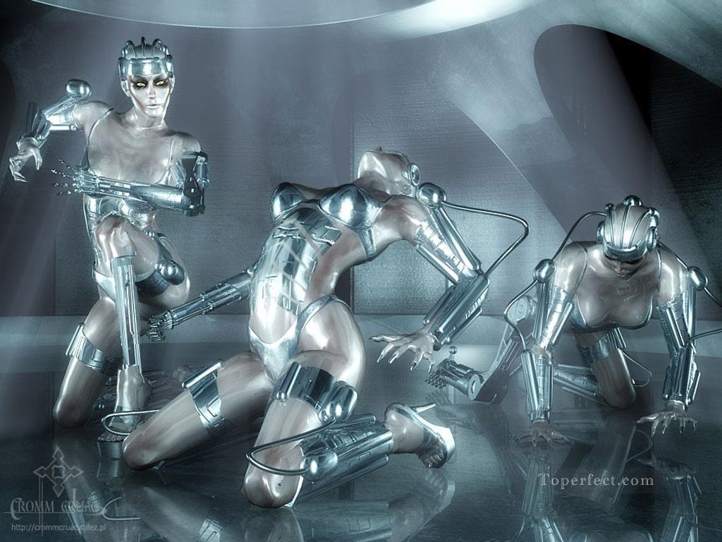 robot nus fantaisie Peintures à l'huile